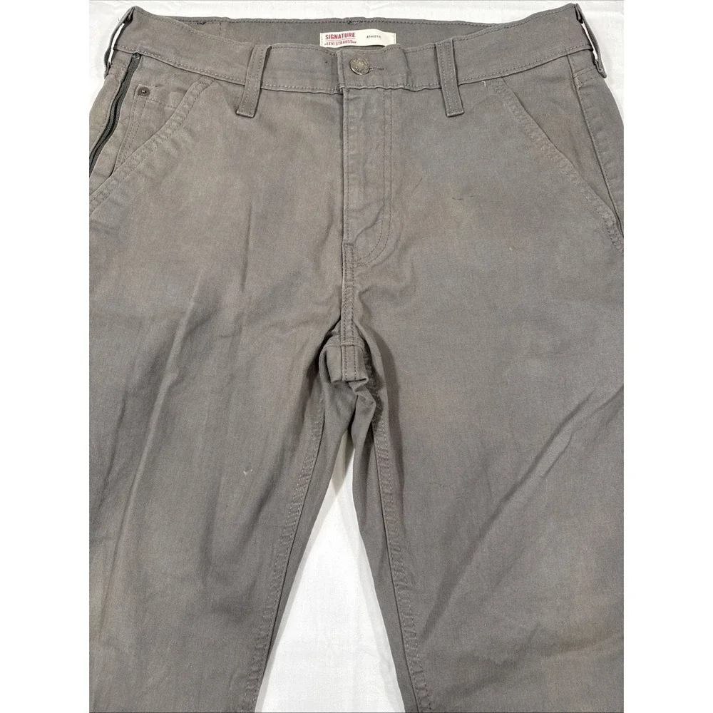 JEAN STRAIGHT Levi Strauss Signature  Mens 32x34 Gray Athletic  Fit‎ 100% Cotton